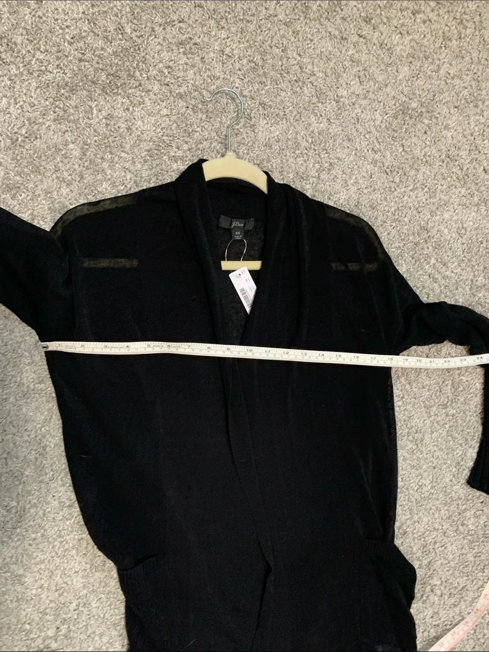 NWT J. Crew Black Gauzy Open-Front Cardigan
